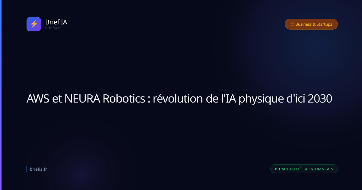 Brief IA : AWS et NEURA Robotics : révolution de l'IA physique d'ici 2030