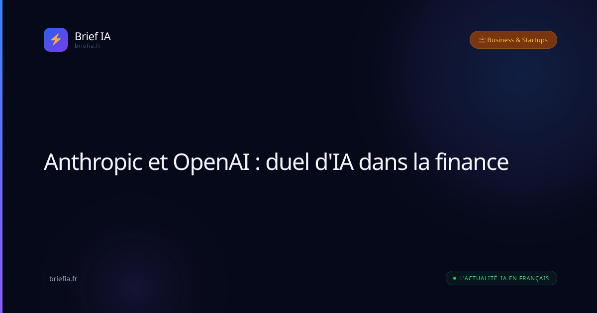 Brief IA : Anthropic et OpenAI : duel d'IA dans la finance