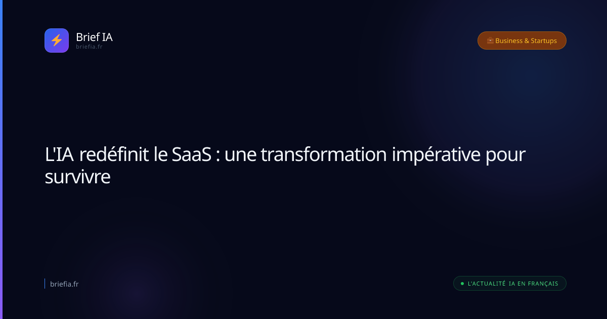 Brief IA : L'IA redéfinit le SaaS : une transformation impérative pour survivre