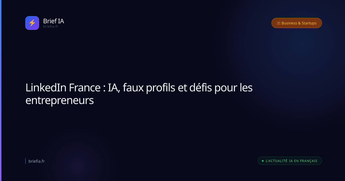 Brief IA : LinkedIn France : IA, faux profils et défis pour les entrepreneurs