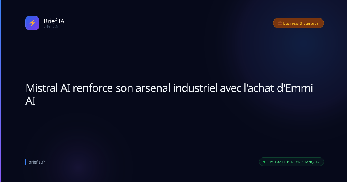 Brief IA : Mistral AI renforce son arsenal industriel avec l'achat d'Emmi AI
