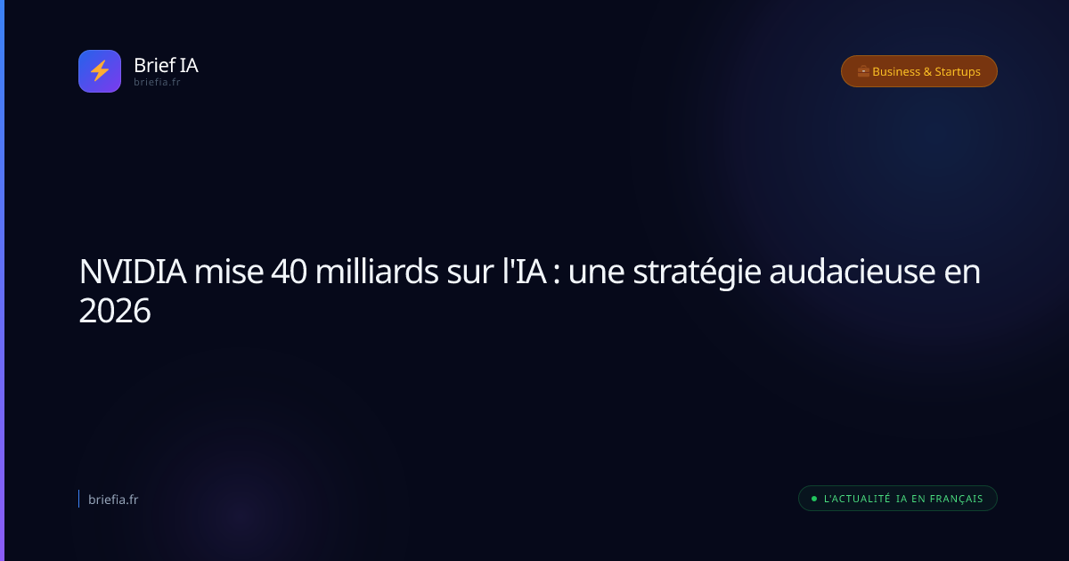 Brief IA : NVIDIA mise 40 milliards sur l'IA : une stratégie audacieuse en 2026