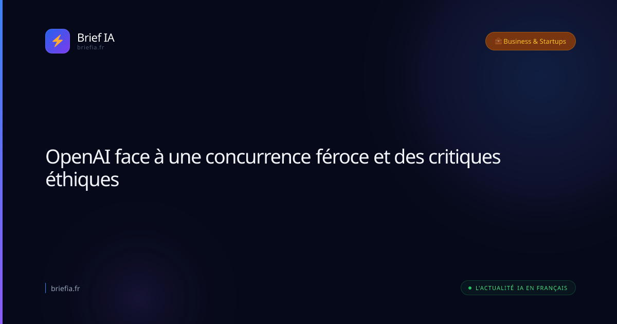 Brief IA : OpenAI face à une concurrence féroce et des critiques éthiques