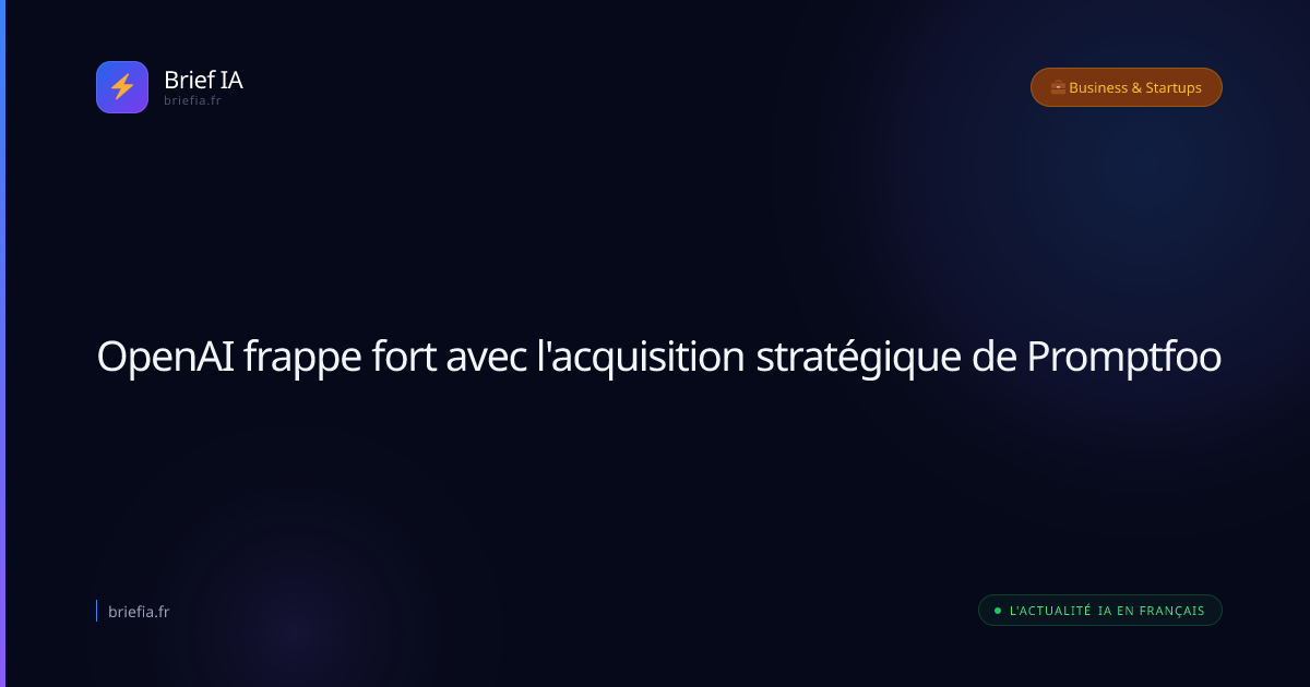 Brief IA : OpenAI frappe fort avec l'acquisition stratégique de Promptfoo