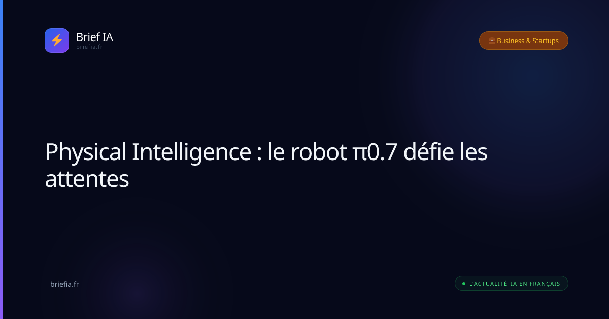 Brief IA : Physical Intelligence : le robot π0.7 défie les attentes