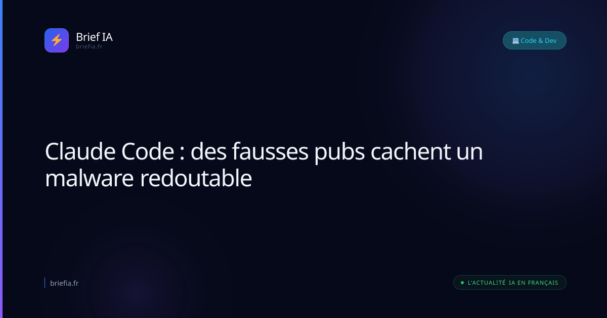 Brief IA : Claude Code : des fausses pubs cachent un malware redoutable
