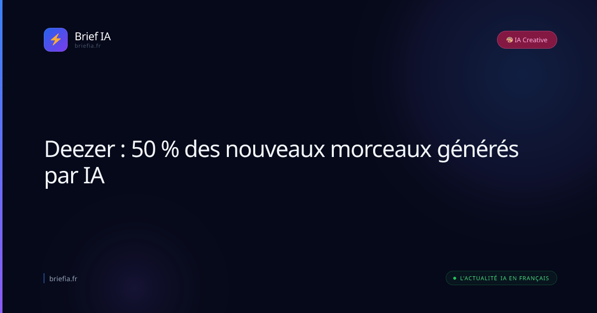 Brief IA : Deezer : 50 % des nouveaux morceaux générés par IA