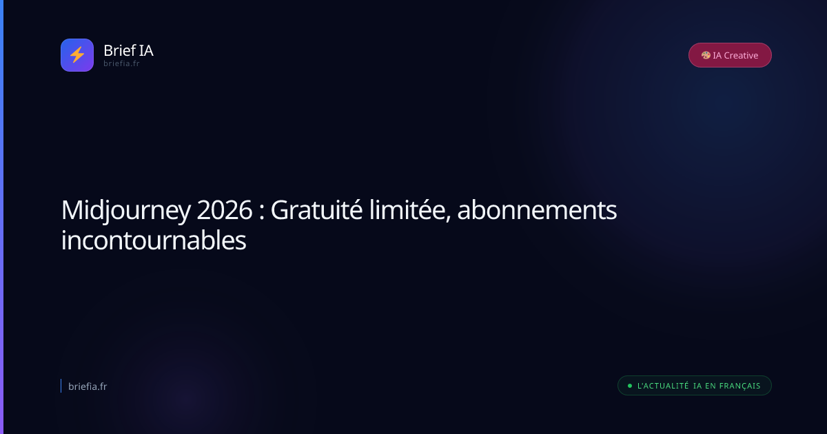 Brief IA : Midjourney 2026 : Gratuité limitée, abonnements incontournables