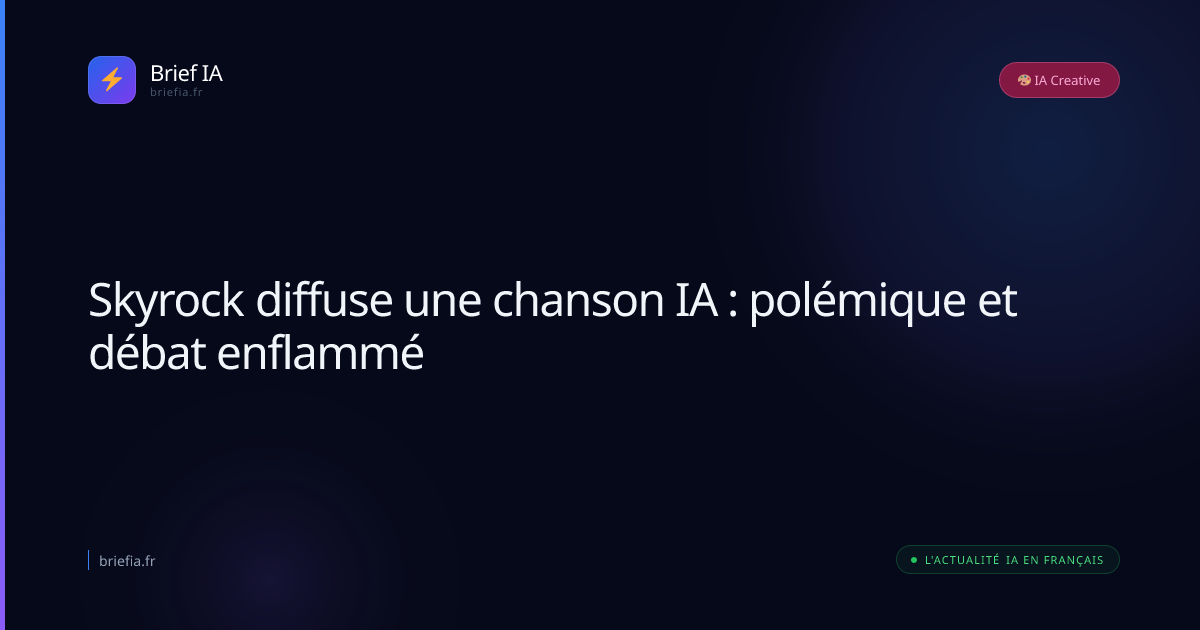 Brief IA : Skyrock diffuse une chanson IA : polémique et débat enflammé