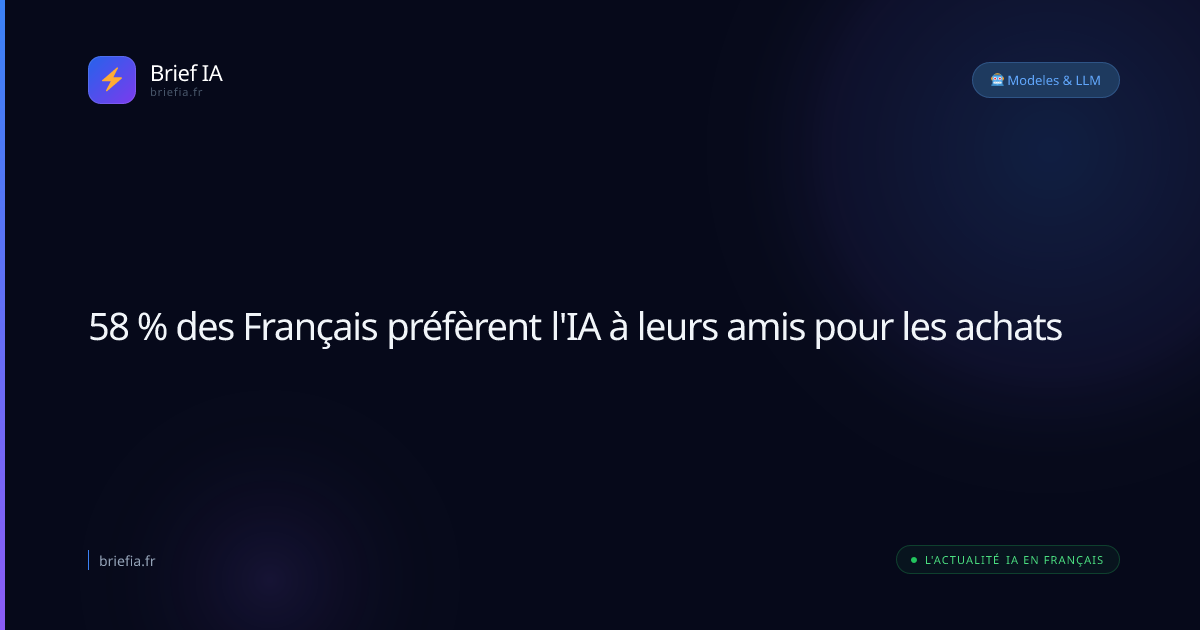 Brief IA : 58 % des Français préfèrent l'IA à leurs amis pour les achats