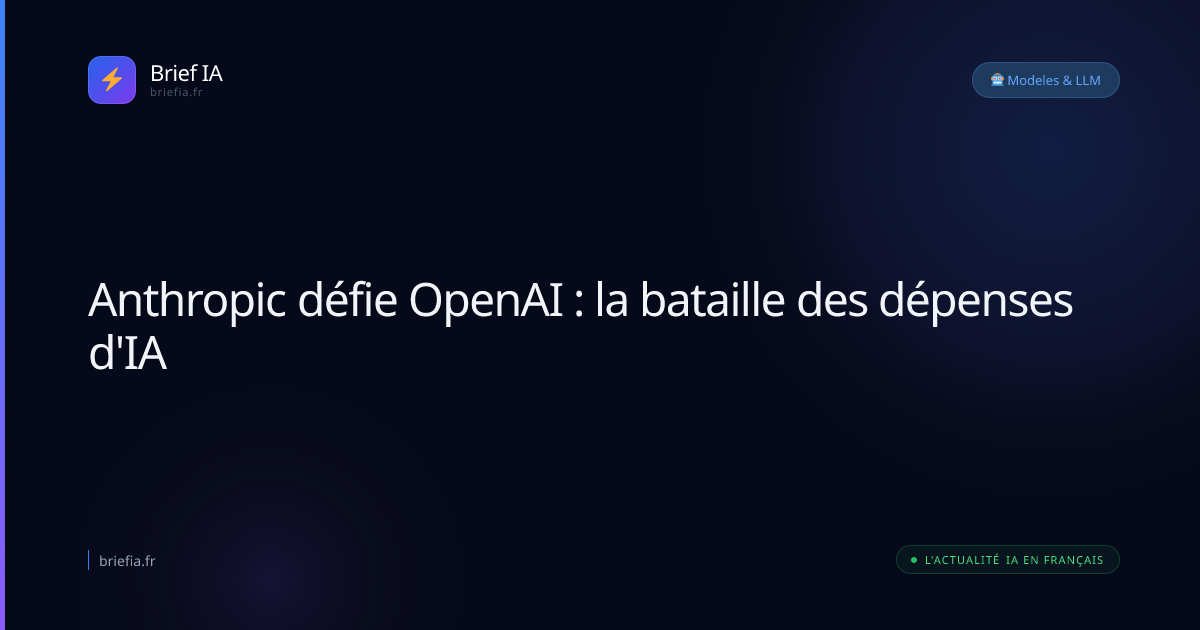 Brief IA : Anthropic défie OpenAI : la bataille des dépenses d'IA