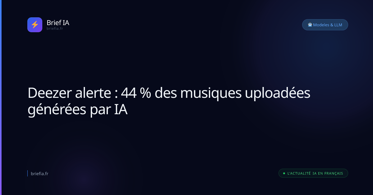 Brief IA : Deezer alerte : 44 % des musiques uploadées générées par IA