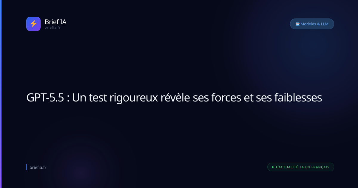 Brief IA : GPT-5.5 : Un test rigoureux révèle ses forces et ses faiblesses