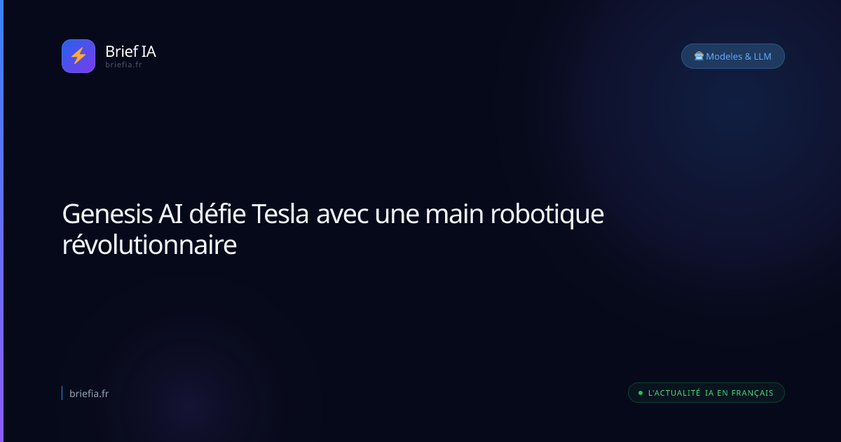 Brief IA : Genesis AI défie Tesla avec une main robotique révolutionnaire