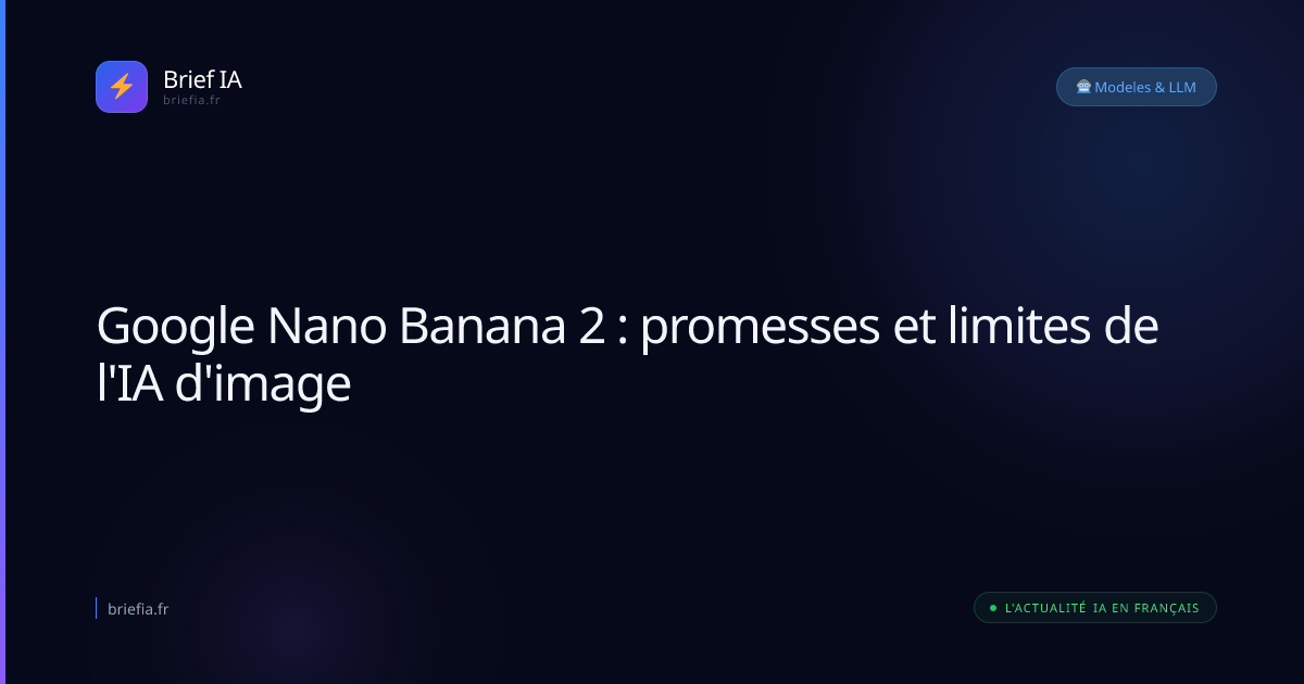 Brief IA : Google Nano Banana 2 : promesses et limites de l'IA d'image