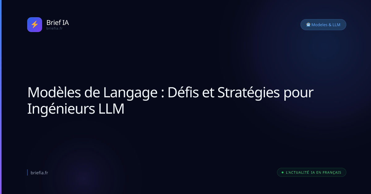 Brief IA : Modèles de Langage : Défis et Stratégies pour Ingénieurs LLM