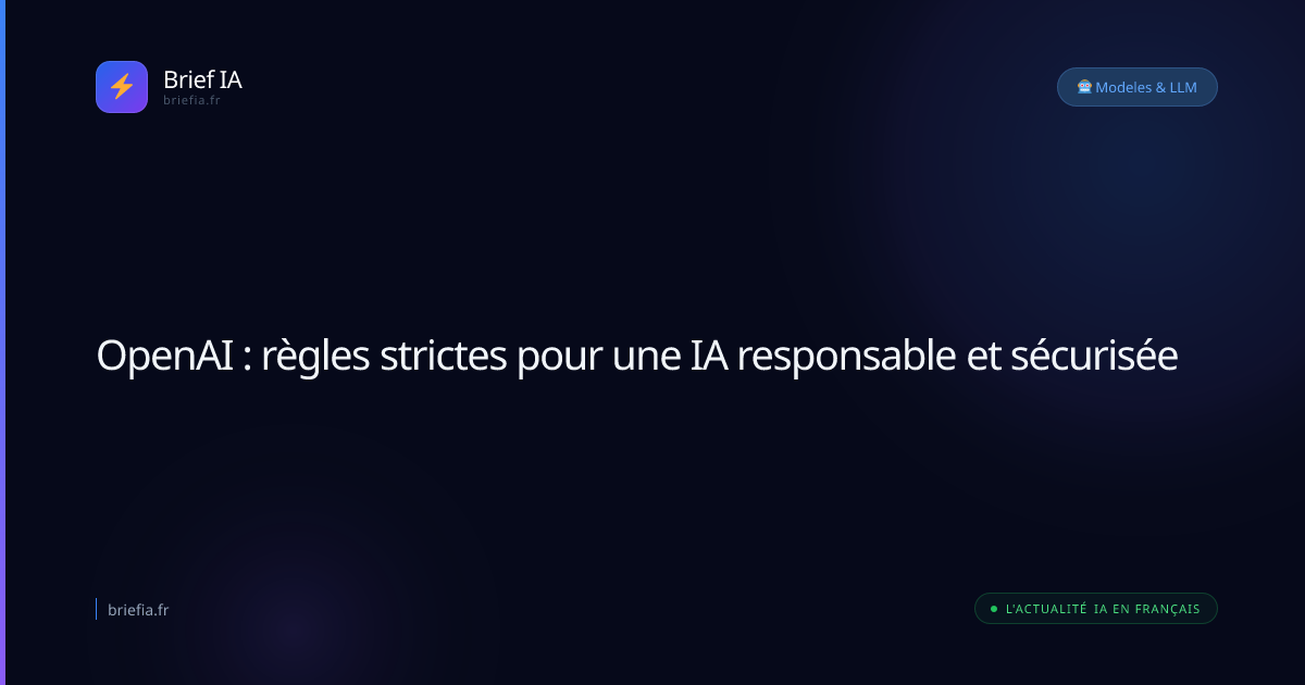 Brief IA : OpenAI : règles strictes pour une IA responsable et sécurisée