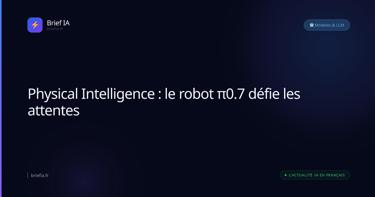 Brief IA : Physical Intelligence : le robot π0.7 défie les attentes