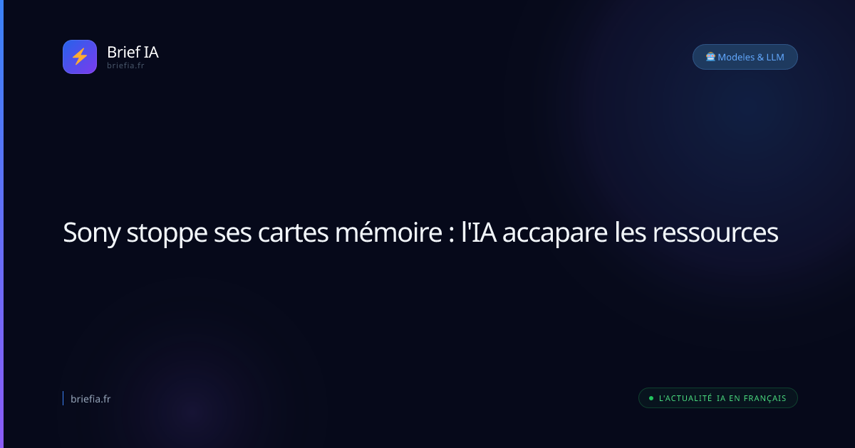 Brief IA : Sony stoppe ses cartes mémoire : l'IA accapare les ressources