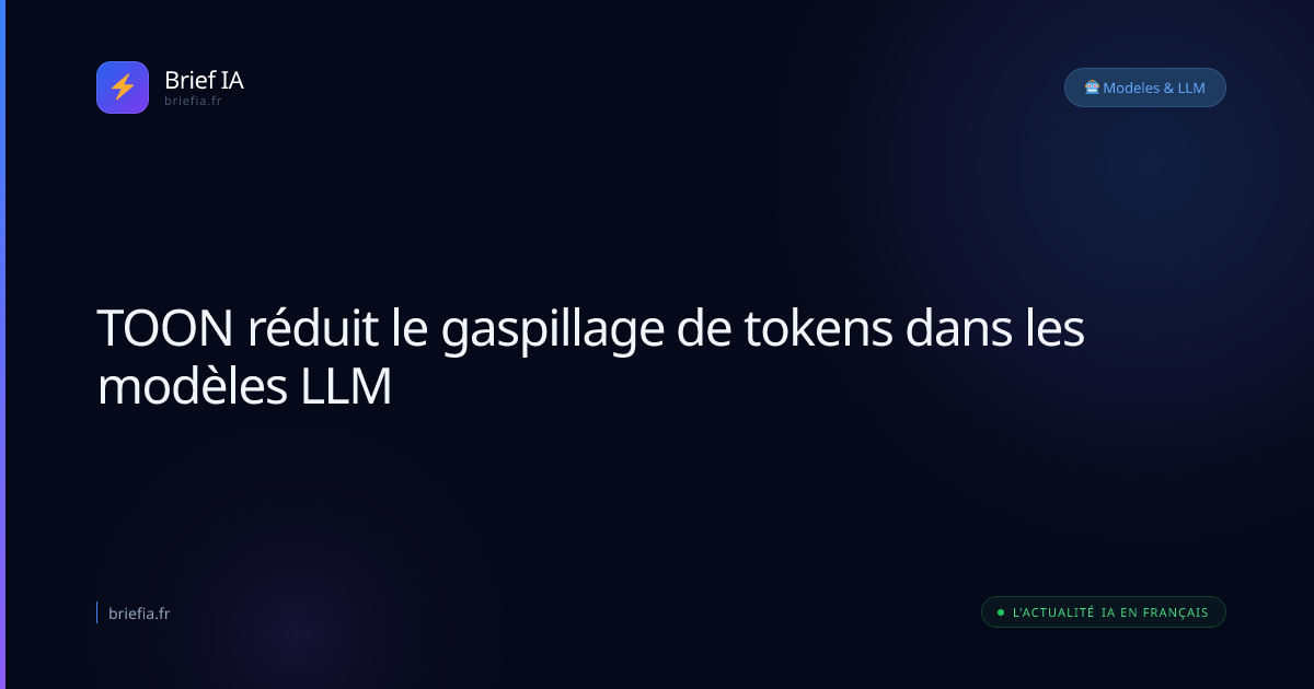 Brief IA : TOON réduit le gaspillage de tokens dans les modèles LLM