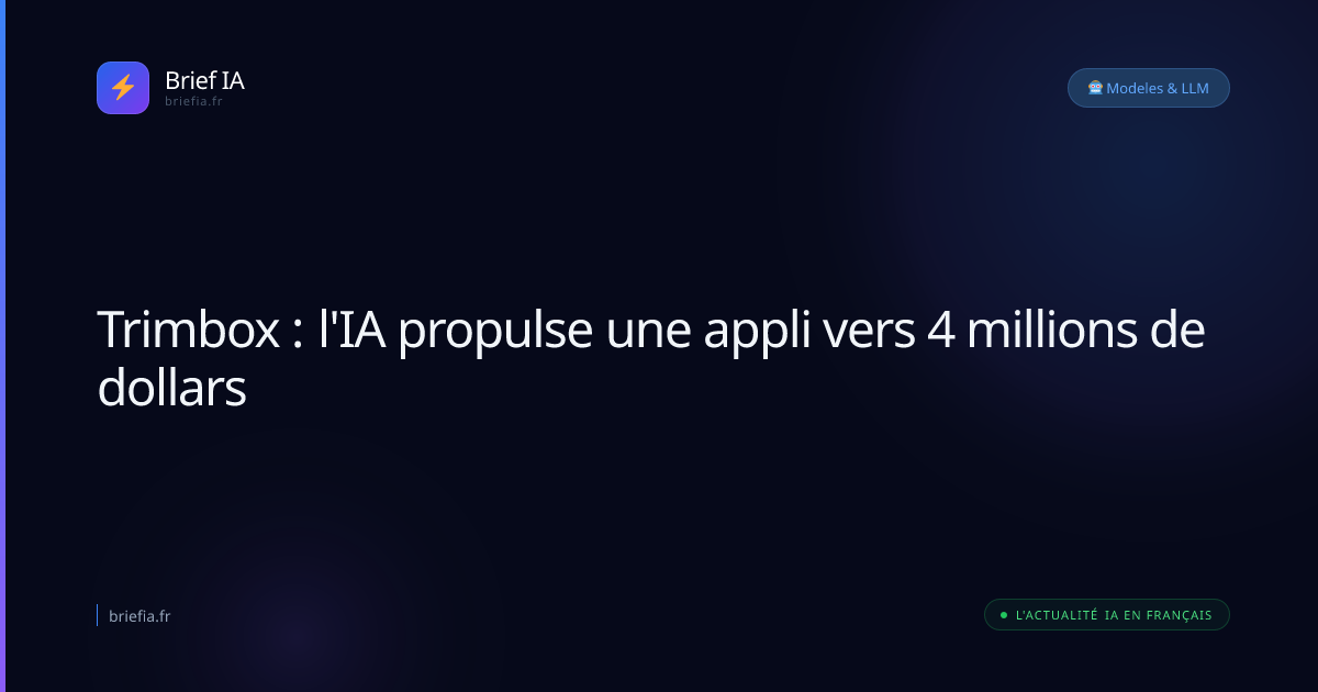 Brief IA : Trimbox : l'IA propulse une appli vers 4 millions de dollars