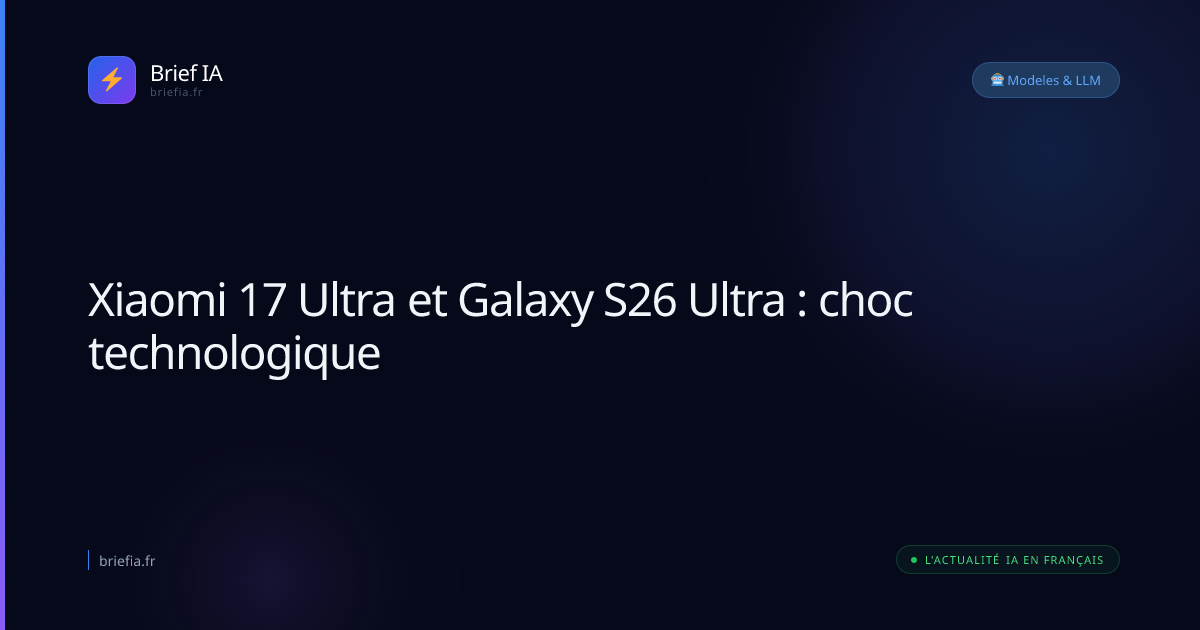 Brief IA : Xiaomi 17 Ultra et Galaxy S26 Ultra : choc technologique
