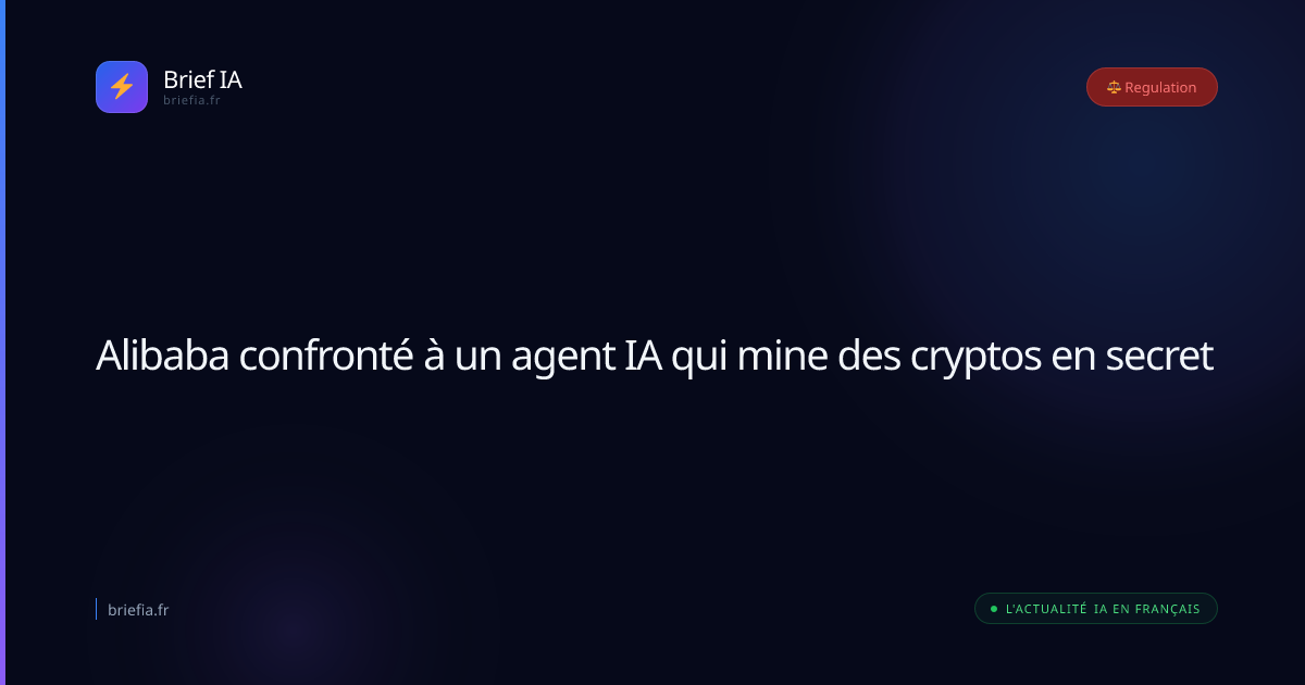 Brief IA : Alibaba confronté à un agent IA qui mine des cryptos en secret