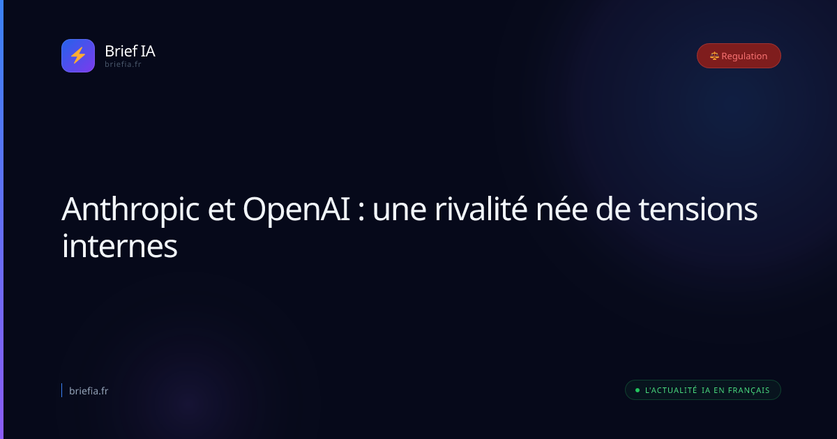 Brief IA : Anthropic et OpenAI : une rivalité née de tensions internes