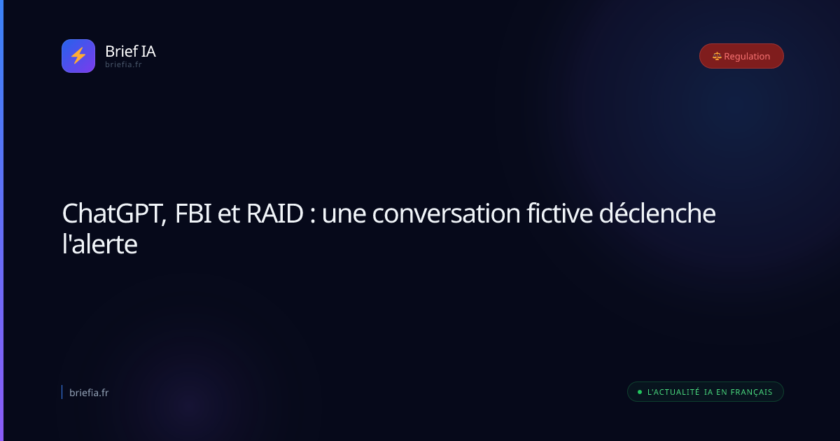 Brief IA : ChatGPT, FBI et RAID : une conversation fictive déclenche l'alerte
