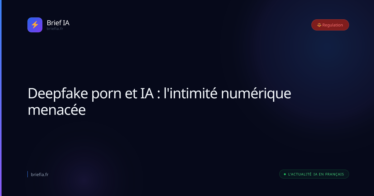 Brief IA : Deepfake porn et IA : l'intimité numérique menacée