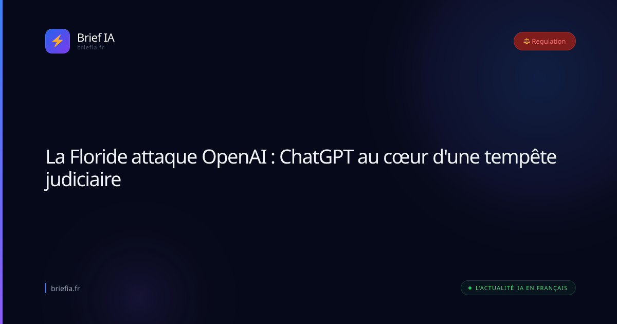 Brief IA : La Floride attaque OpenAI : ChatGPT au cœur d'une tempête judiciaire