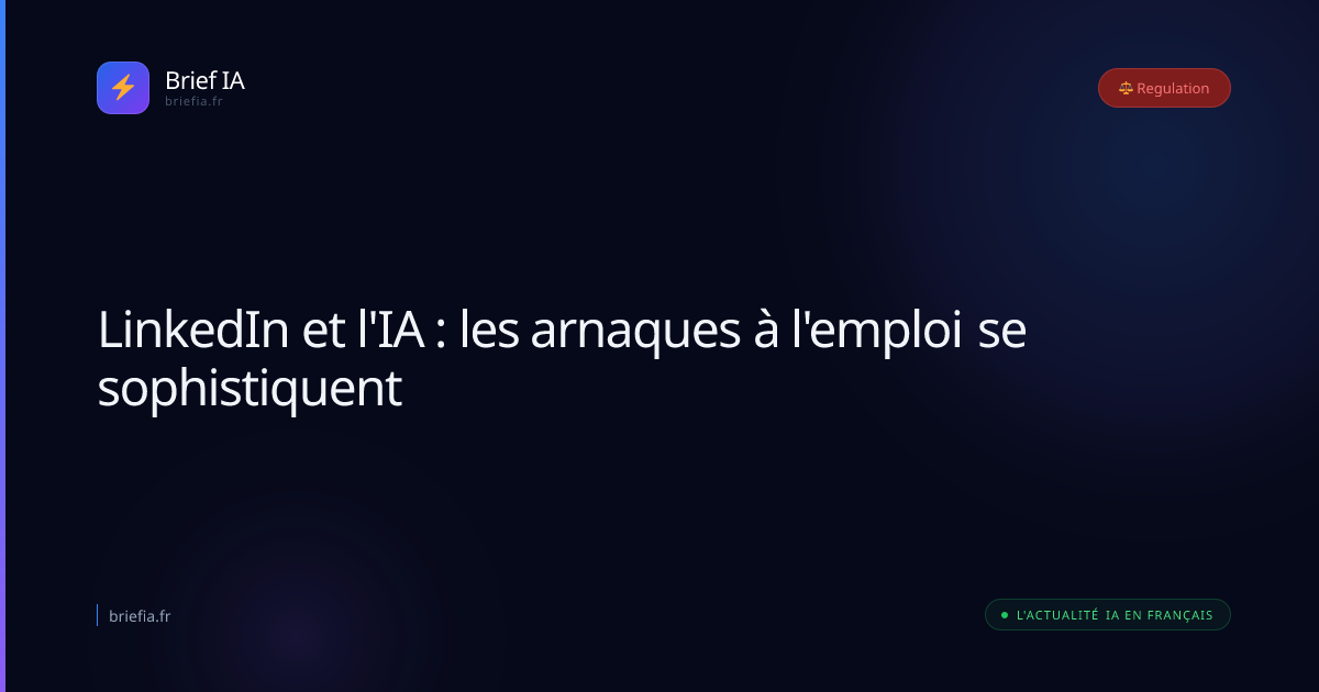 Brief IA : LinkedIn et l'IA : les arnaques à l'emploi se sophistiquent