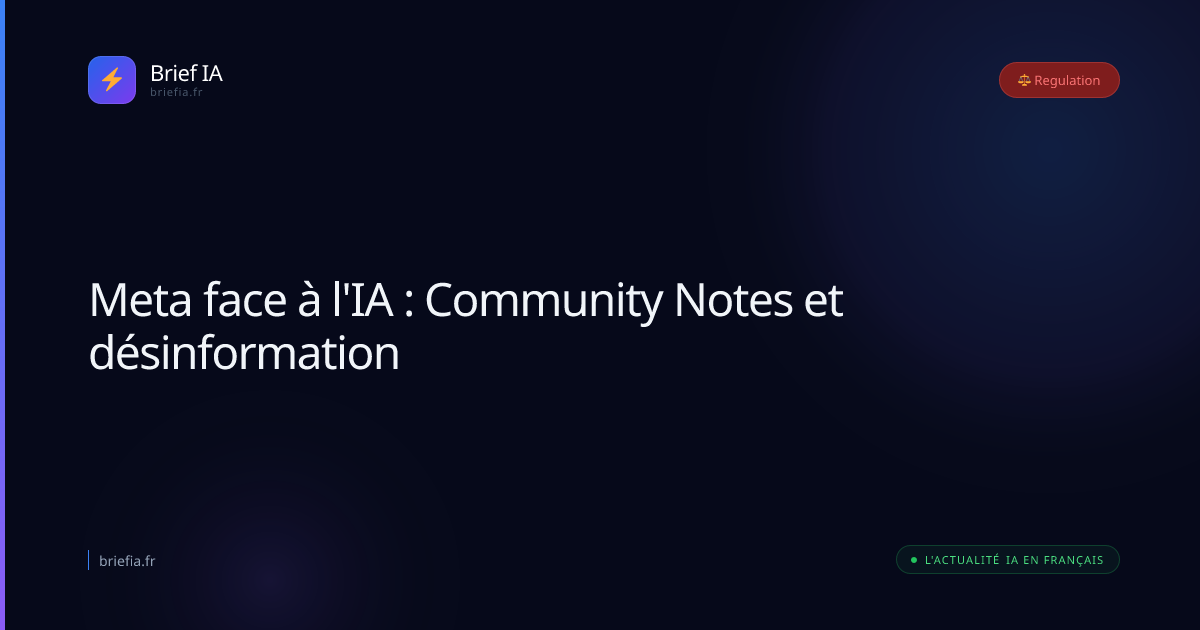 Brief IA : Meta face à l'IA : Community Notes et désinformation