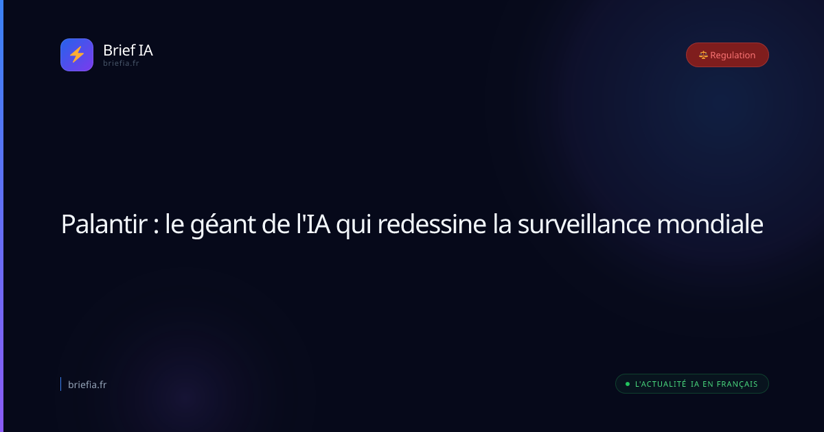 Brief IA : Palantir : le géant de l'IA qui redessine la surveillance mondiale