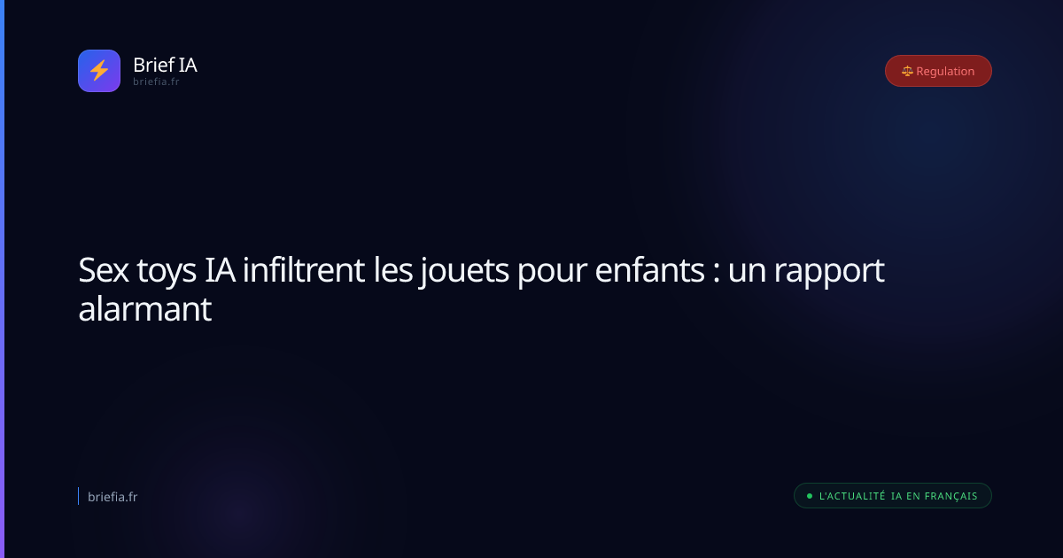 Brief IA : Sex toys IA infiltrent les jouets pour enfants : un rapport alarmant