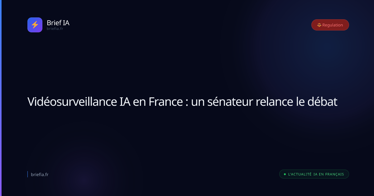 Brief IA : Vidéosurveillance IA en France : un sénateur relance le débat