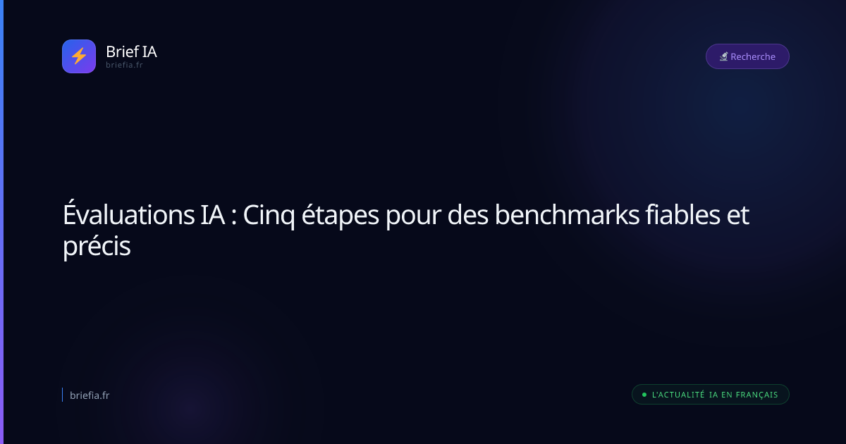 Brief IA : Évaluations IA : Cinq étapes pour des benchmarks fiables et précis
