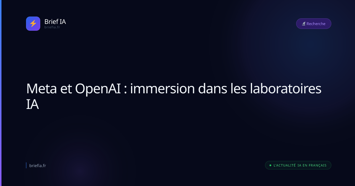 Brief IA : Meta et OpenAI : immersion dans les laboratoires IA