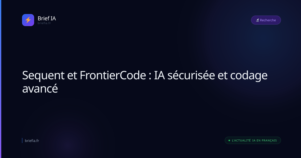 Brief IA : Sequent et FrontierCode : IA sécurisée et codage avancé