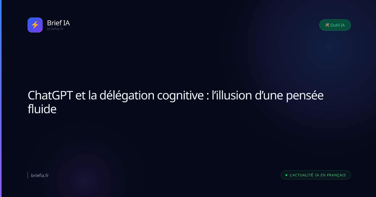 Brief IA : ChatGPT et la délégation cognitive : l’illusion d’une pensée fluide