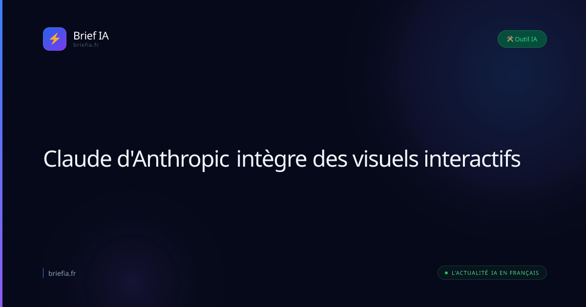 Brief IA : Claude d'Anthropic intègre des visuels interactifs