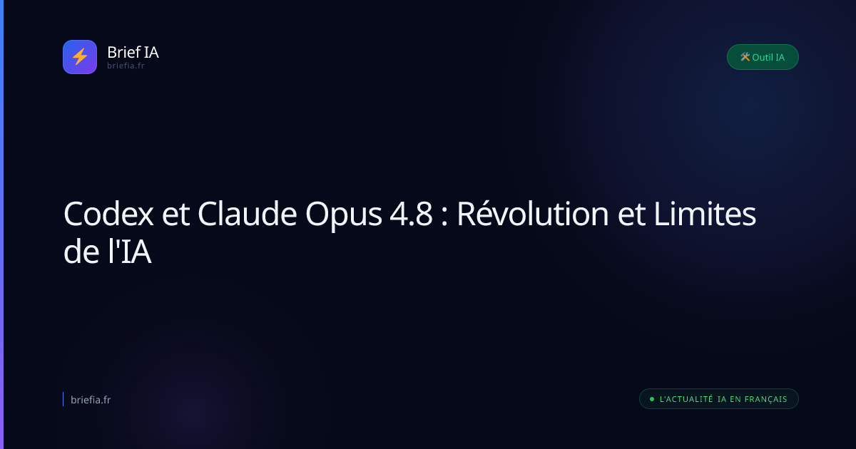 Brief IA : Codex et Claude Opus 4.8 : Révolution et Limites de l'IA