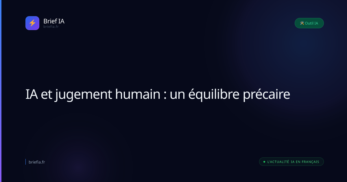 Brief IA : IA et jugement humain : un équilibre précaire