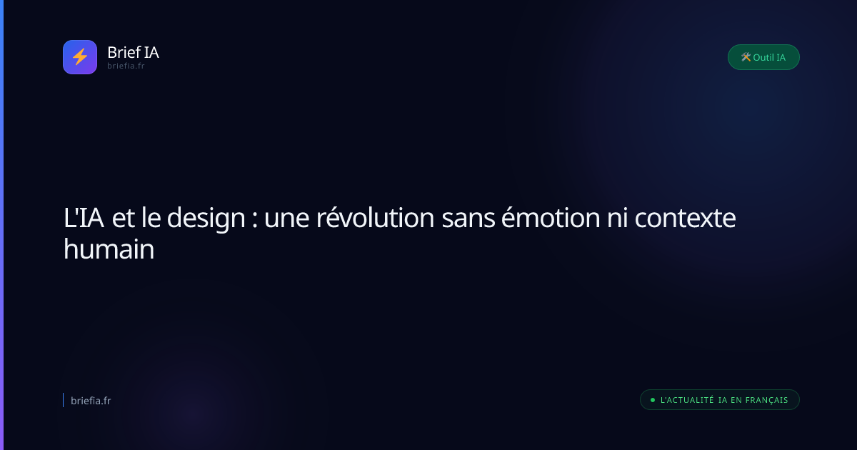 Brief IA : L'IA et le design : une révolution sans émotion ni contexte humain