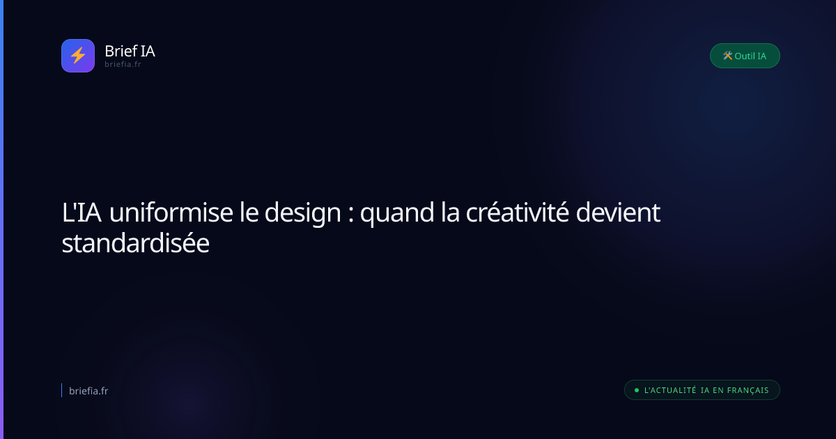 Brief IA : L'IA uniformise le design : quand la créativité devient standardisée