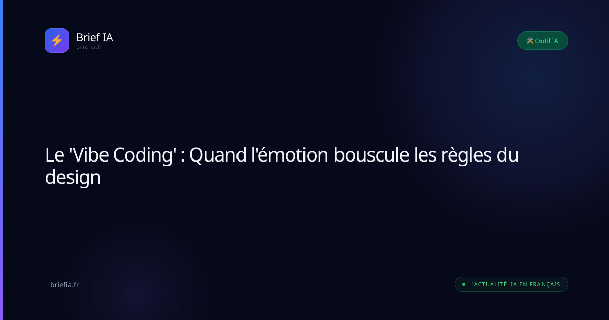 Brief IA : Le 'Vibe Coding' : Quand l'émotion bouscule les règles du design