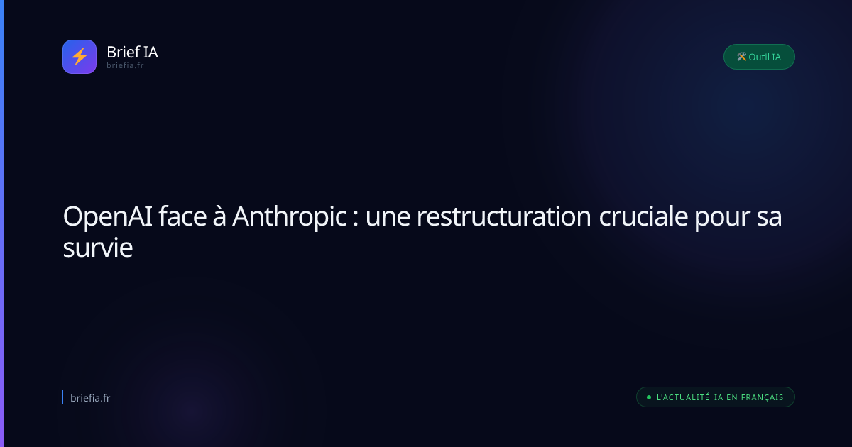 Brief IA : OpenAI face à Anthropic : une restructuration cruciale pour sa survie