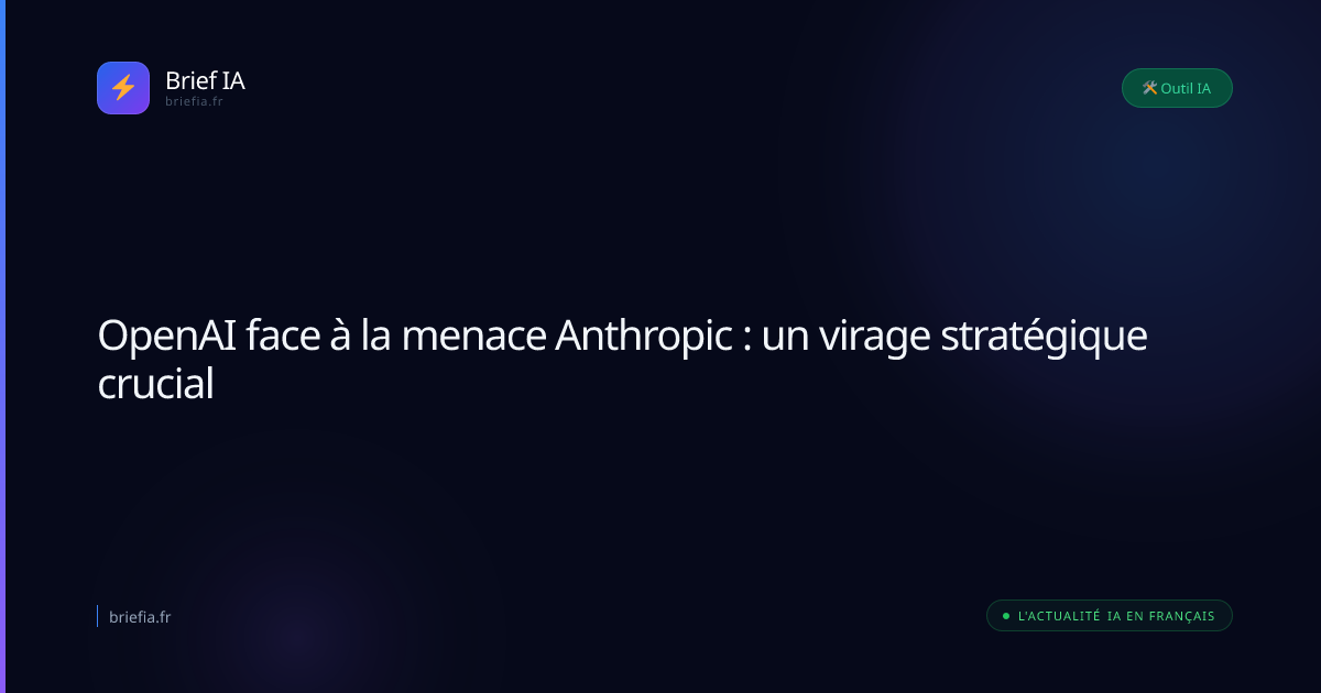 Brief IA : OpenAI face à la menace Anthropic : un virage stratégique crucial