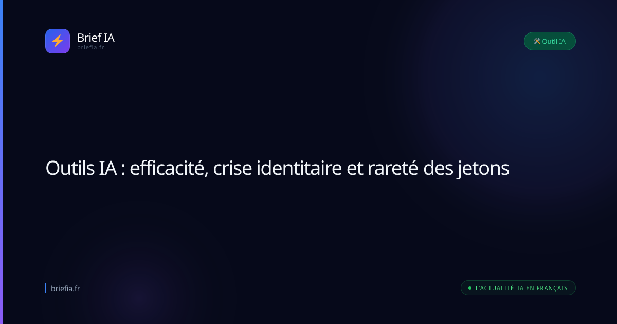 Brief IA : Outils IA : efficacité, crise identitaire et rareté des jetons