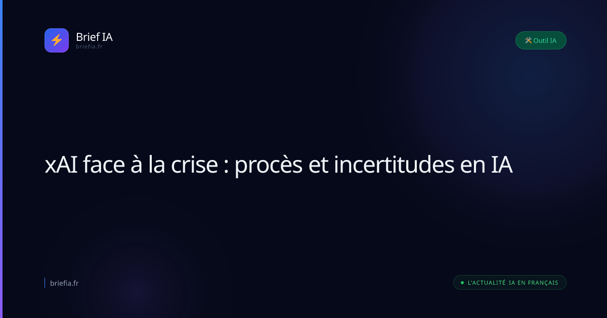 Brief IA : xAI face à la crise : procès et incertitudes en IA